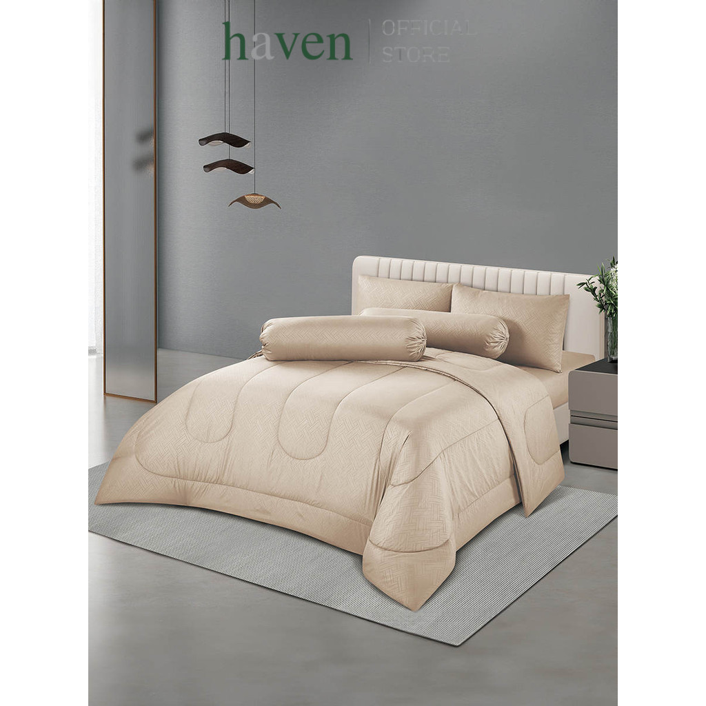 Haven ชุดผ้าปูที่นอน 5 ชิ้น ผ้านุ่ม ป้องกันไรฝุ่น ซักง่ายแห้งเร็ว Embossed Microtech Collection