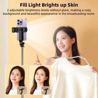 GOOJODOQ ไม้เซลฟี่ 2-in-1 รีโมทคอนโทรลในตัว ความยาวแบบพับเก็บได้ ปรับมุมได้ เสถียรเป็นพิเศษ