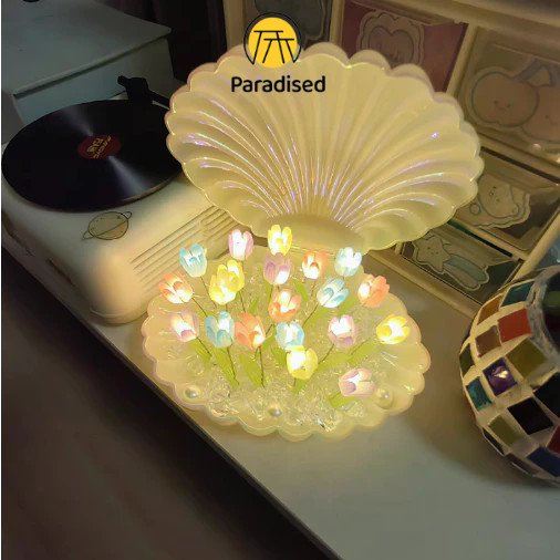 โคมไฟกลางคืน LED รูปเปลือกหอย สําหรับตกแต่งข้างเตียง ห้องนั่งเล่น paradised