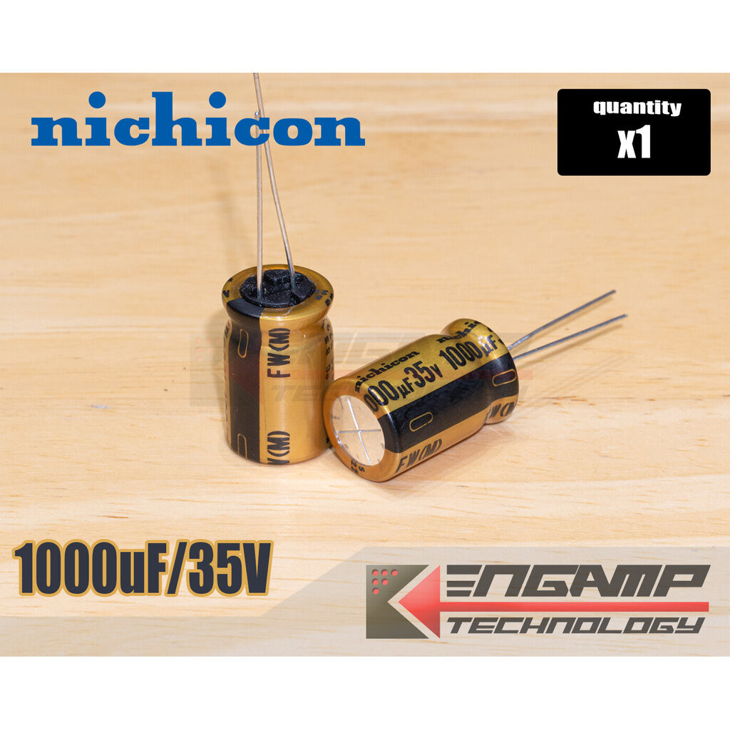 (ราคาต่อ1ตัว) [E-CAP] 1000uF/35V 85 C Nichicon FW (M) 12.5x20mm P=5mm