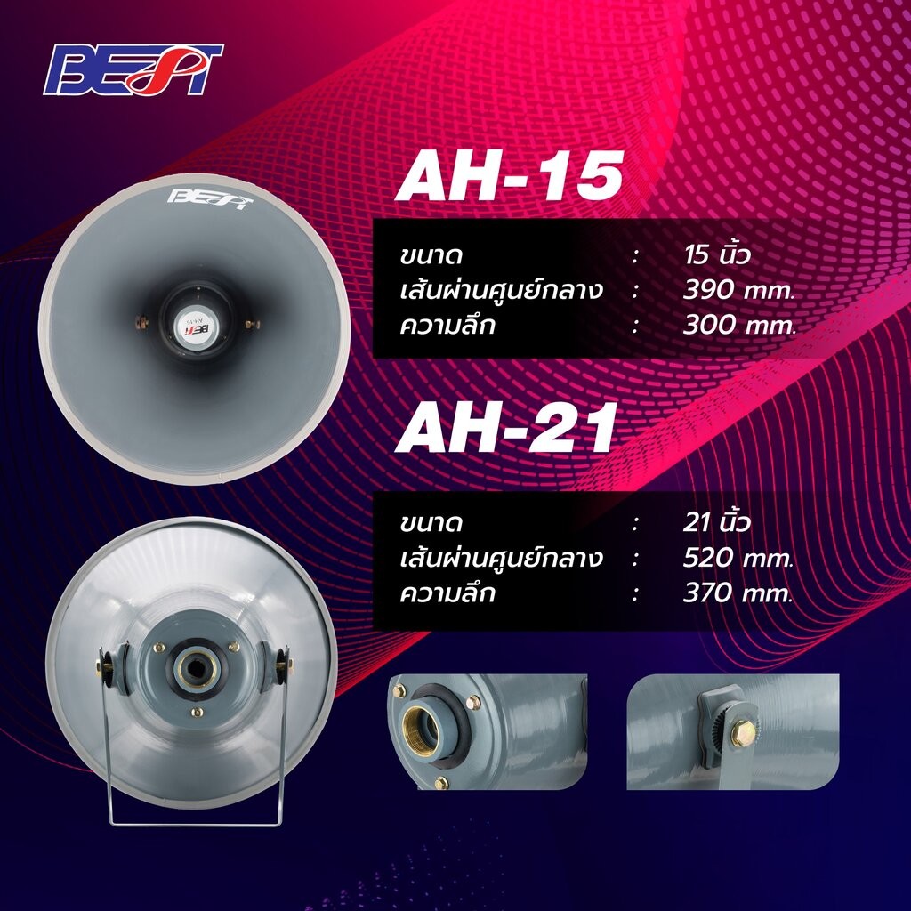(รวมVAT/กันน้ำ) ชุดลำโพงฮอร์น ปากลำโพงฮอร์น ปากฮอร์น 15นิ้ว 21นิ้ว พร้อม ยูนิต NANOVA SV-15I SV-21I / BEST AH-15 AH-21