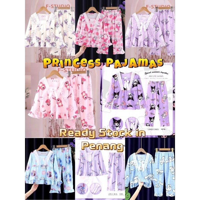 1003 Part 2 V คอลูกไม้เด็ก/ชุดนอนเด็กผู้หญิง 3-13Y ชุดนอนเสื้อผ้าเด็กชุดนอน