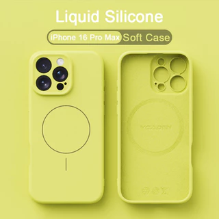 ซิลิโคนเหลวคาร์บอนสีเทา matte soft เคสโทรศัพท์สําหรับ iPhone 11 12 13 14 15 16 Pro Max 14 15 16 Plus X Xs XR Xs Max แม่เหล็กกันกระแทก