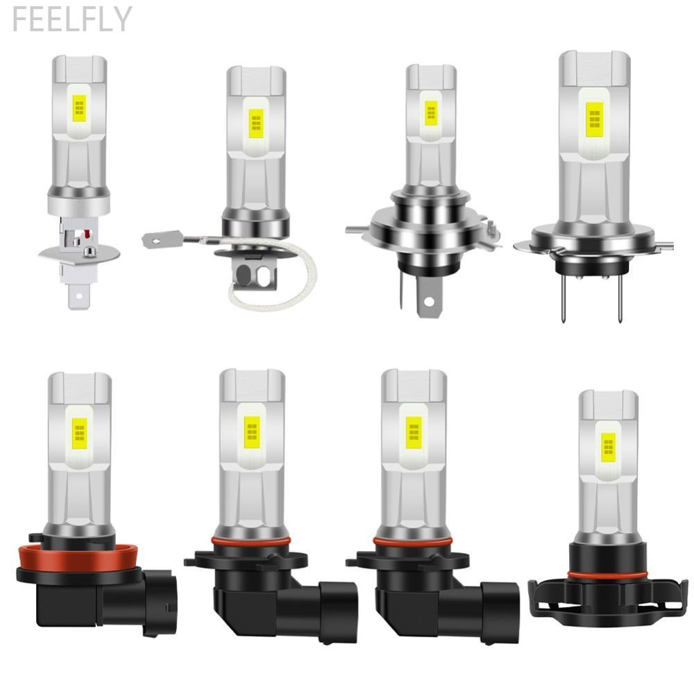 FEELFLY 1PC 80W ไฟหน้ารถ H1 H3 H4 H7 H8/H11 9005 9006 H16 หลอดไฟ LED ไฟหน้า 1800LM CSP LED ชิปหลอดไฟ