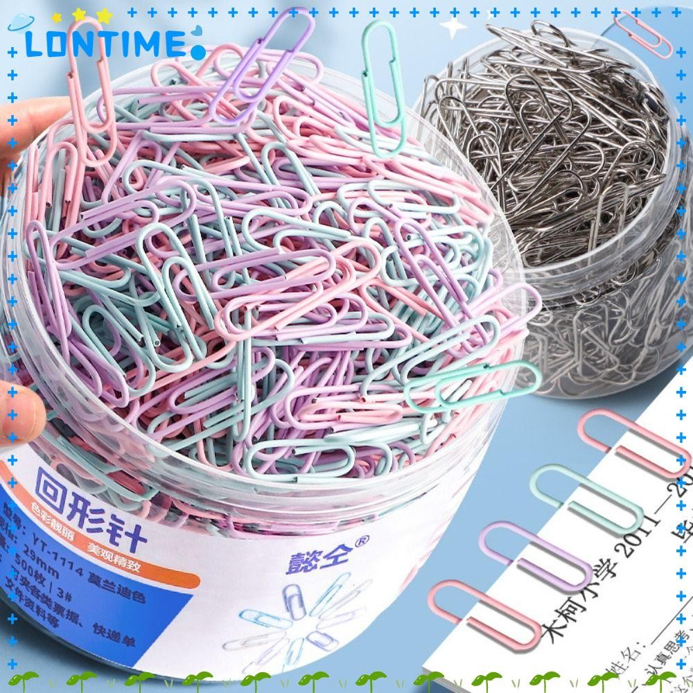 LONTIME 160/500PCS ที่คั่นแฟ้ม, คลิปหนีบกระดาษเครื่องเขียน Morandi, อุปกรณ์สํานักงานสแตนเลสขนาดใหญ่