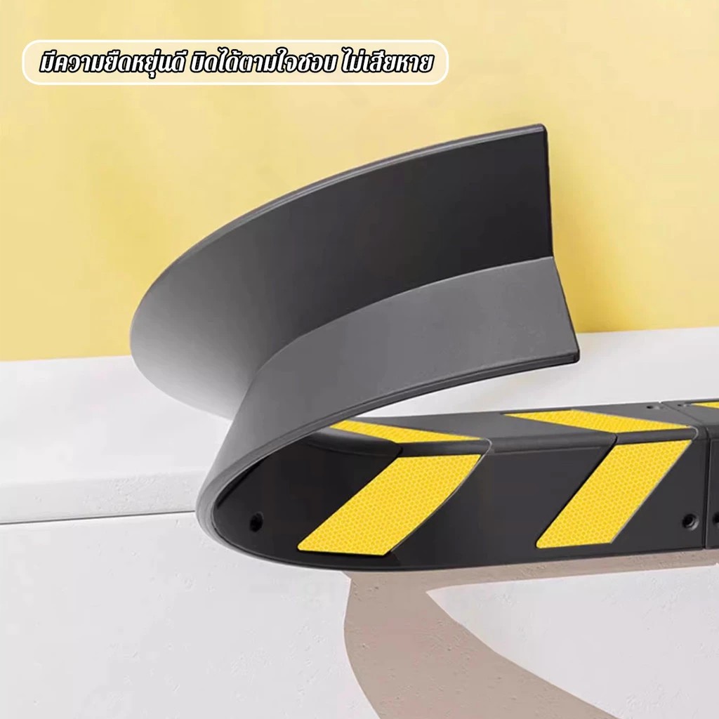 COD*ยางกันชนเสา หุ้มมุมเสา ดำแถบสะท้อนเหลือง มองเห็นชัดเจน สำหรับกันรถชนขอบเสา - รูปที่ 2