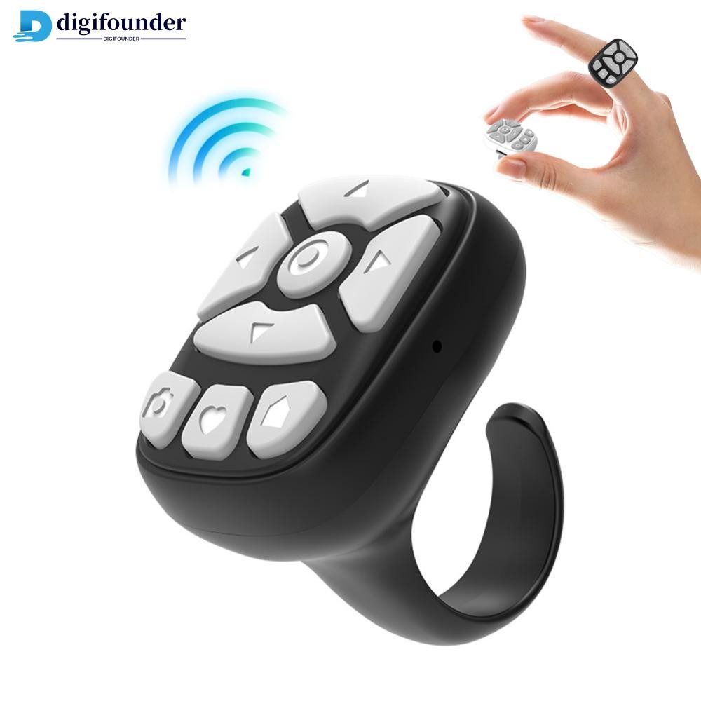 DIGIFOUNDER 8 ปุ่มบลูทูธรีโมทคอนโทรลเลื่อนแหวน E-book หน้า Turner สําหรับ Tiktok Mobile Video รีโมทค