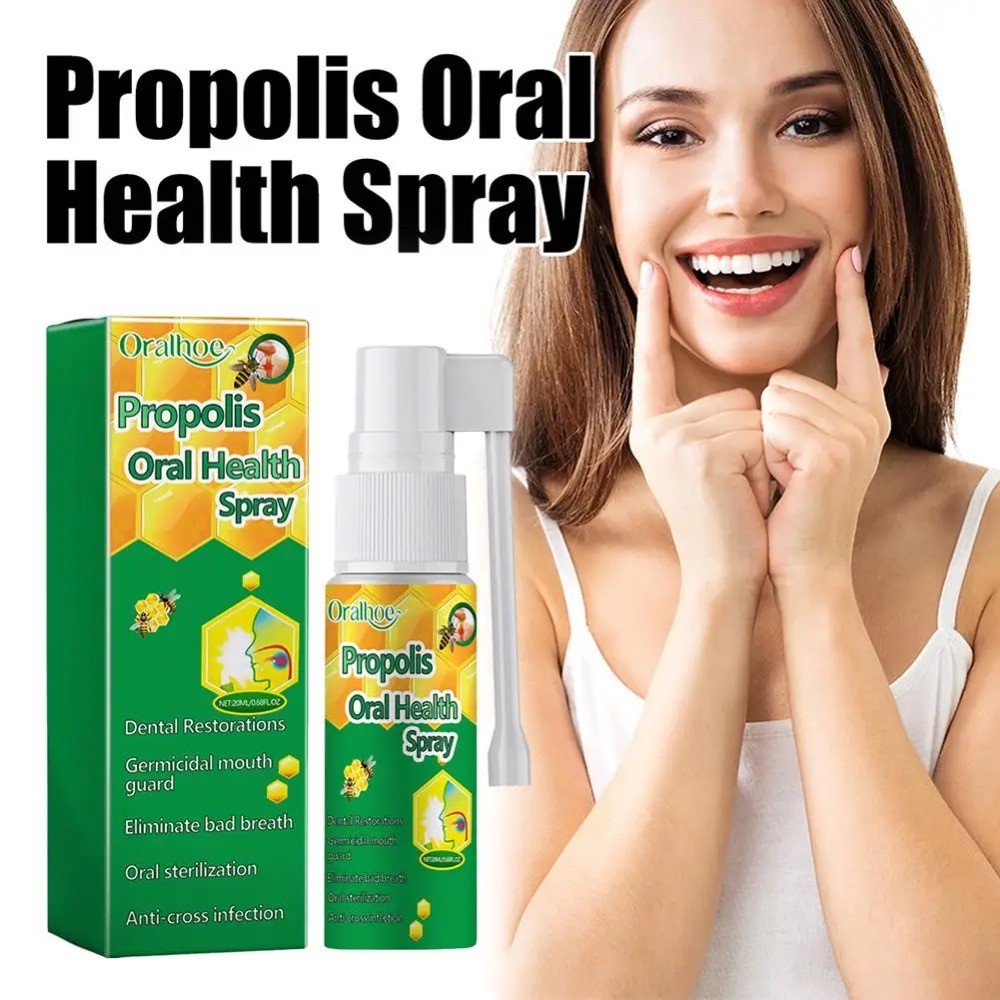 Propolis Oral Health Spray การฟื้นฟูทางทันตกรรม ฆ่าเชื้อโรค Mouth Guard ขจัดกลิ่นปาก