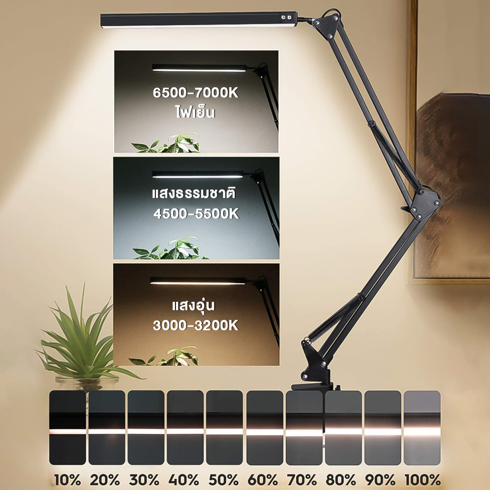 ไฟโต๊ะคอม ไฟ LED ป้องกันดวงตาอ่านเรียนรู้โคมไฟตั้งโต๊ะคลิปสองหัวพับเก็บได้ไฟเส้น led ไฟติดห้อง ไฟusb โคมไฟหนีบ - รูปที่ 2