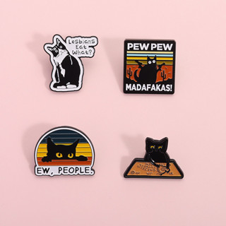 ตลก Pew Pew Madafakas แมวสัตว์เข็มกลัด Pins ป้ายโลหะอุปกรณ์เ…