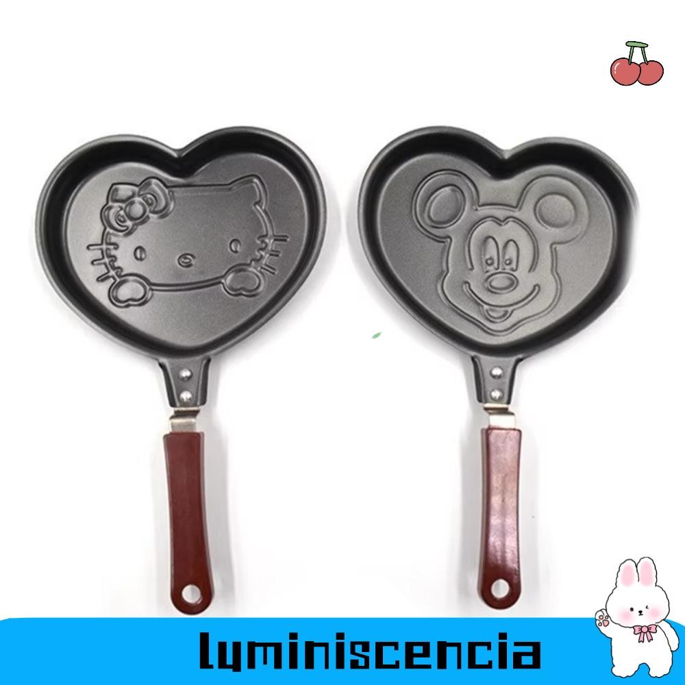 ลูมินัสเซีย กระทะมินิ,รูปหัวใจอะนิเมะมิกกี้การ์ตูนไข่กระทะ, น่ารัก สวัสดี คิตตี้ ไม่ติดแพนเค้กอาหารเช้าหม้อบ้านกลางแจ้งตั้งแคมป์
