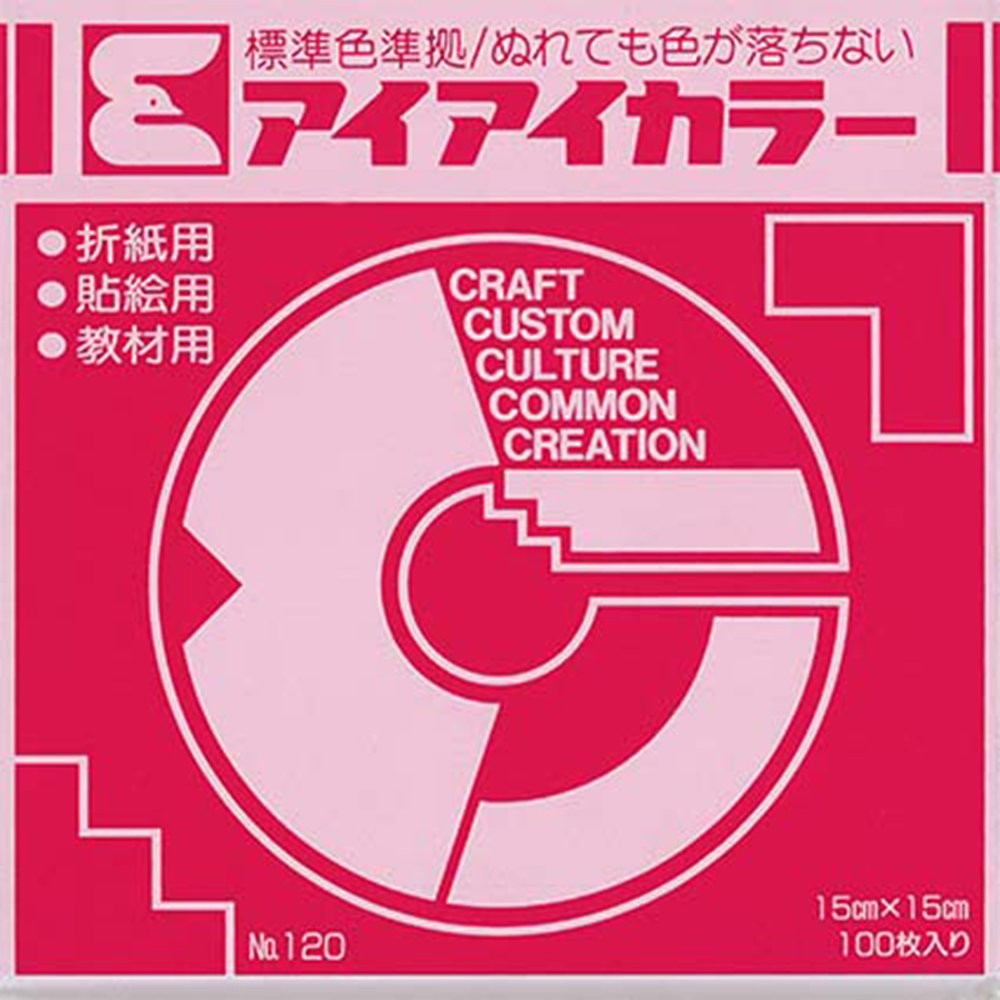 Ehime Paper Craft สีทึบ Origami AI-TAN Series 15 ซม. x 15 ซม., 100 แผ่น, สีต่างๆ โดยตรงจากญี่ปุ่น
