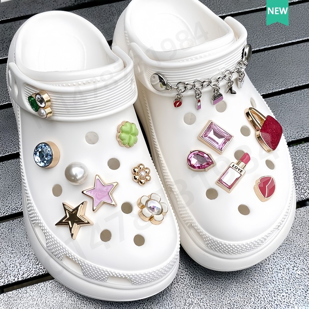 รองเท้าแตะแฟชั่น อุปกรณ์เสริม, Crocs Jibbitz Charms, jibbitz Set, รองเท ้ าแตะคุณภาพสูง อุปกรณ์เสริม,  คุณภาพสูง หัวเข็มขัดรองเท้า โลหะ ชุด
