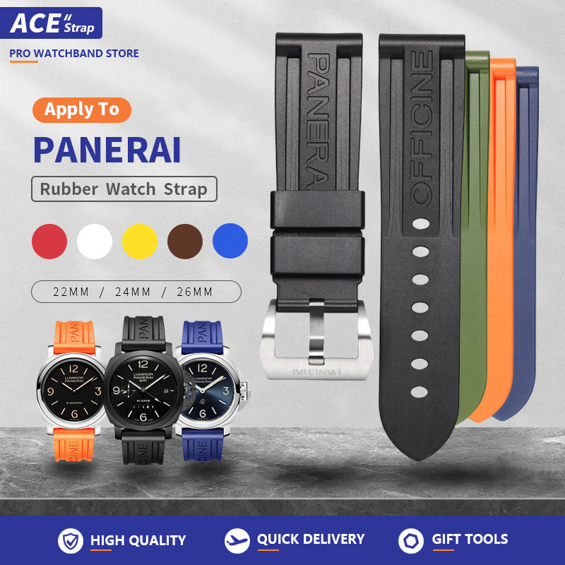 เหมาะสำหรับสายนาฬิกา PANERAI สายยาง 22mm 24mm 26mm เหมาะสำหรับ PAM111 PAM441