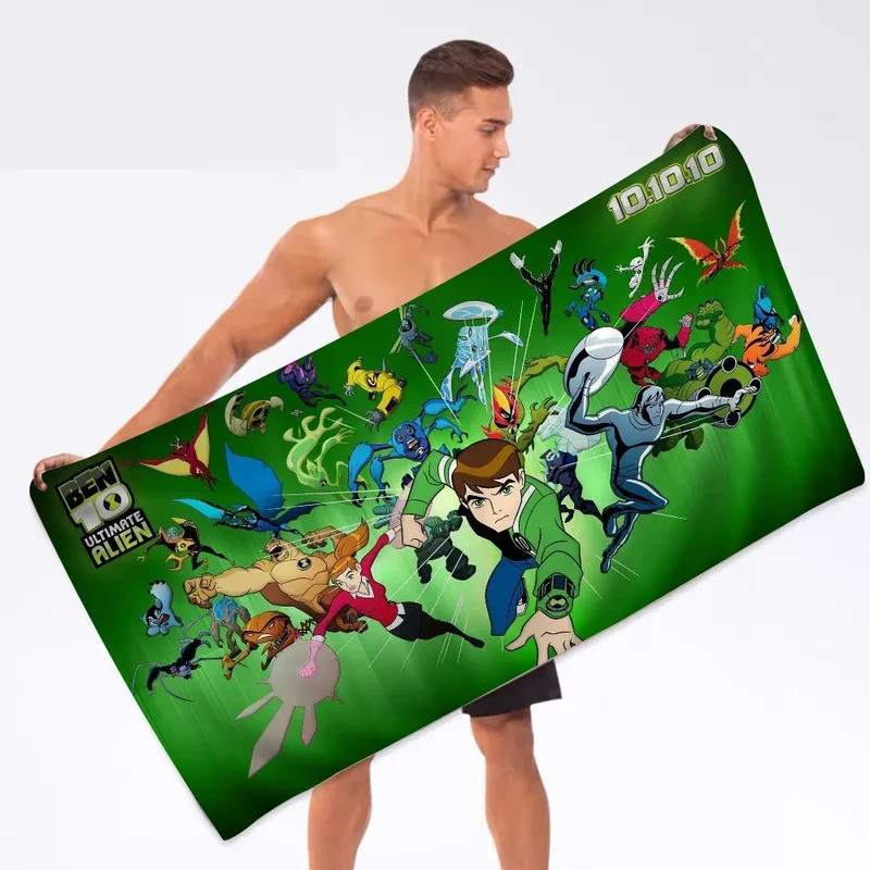 ผ้าขนหนูชายหาด B-Ben 10 แห้งเร็ว ไมโครไฟเบอร์ ตกแต่งน่ารัก สําหรับออกกําลังกาย สปา ซาวน่า เดินทาง