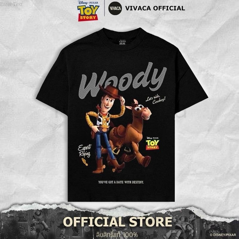 เสื้อเสื้อยืดคอกลมผ้าฝ้ายแท้ 100% โอเวอร์ไซส์ Unisex Disney Toy Story ใส่สบาย