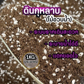 (ส่งฟรีทักแชท)ดินกุหลาบ ไม้อวบน้ำ รากเดินสะดวก แตกยอดไว ระบายน้ำดีไม่จับตัวเป็นก้อน ใส่กระถาง8นิ้วพอดี น้ำหนักประมาณ1KG