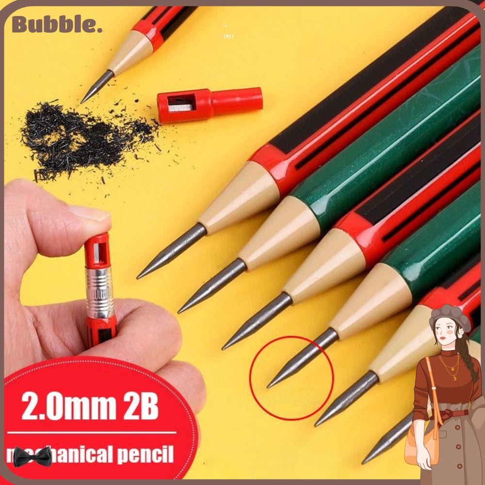 ดินสอกด BUBBLE มาพร้อมกบเหลาแบบกดดินสออัตโนมัติ, Simple Sketch Drawing Writing Tool Stationery 2.0MM
