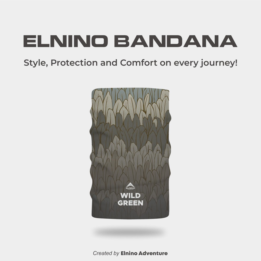 Elnino Multipurpose Headwear Mask Bandana UPF 50+ Anti UV Outdoor Neckwear - Wild Green