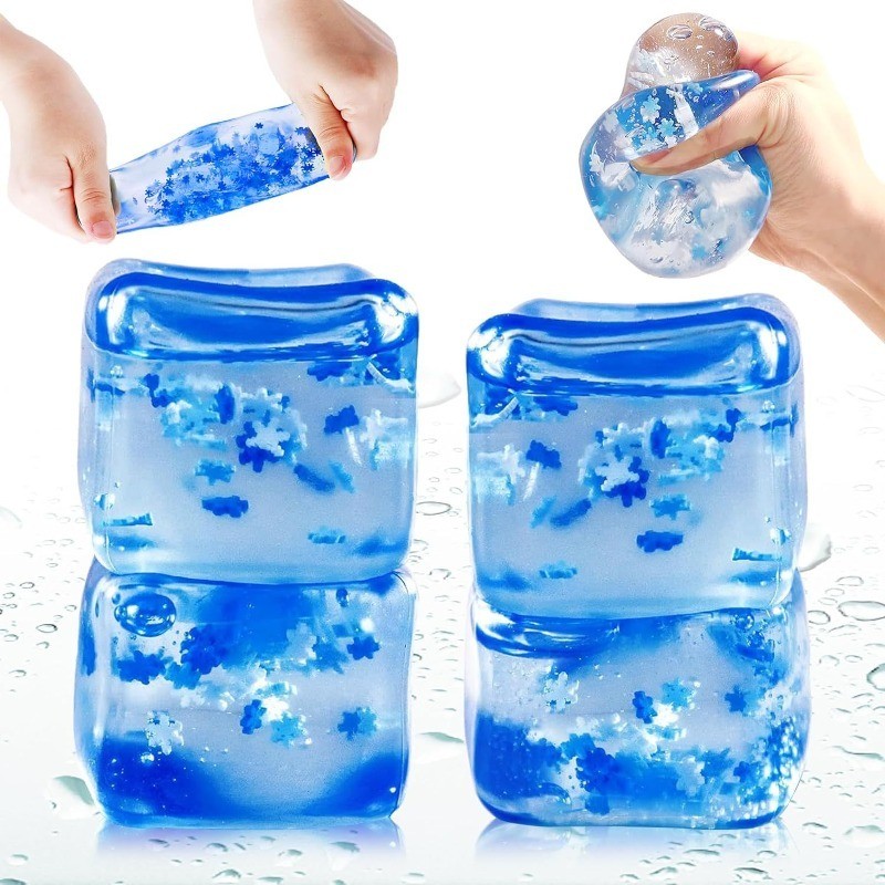 เกล็ดหิมะก้อนน้ําแข็ง Maltose Syrup Ball Gumdrop Squishy Fidget ของเล่นความเครียดบรรเทา Calming Satisfaction