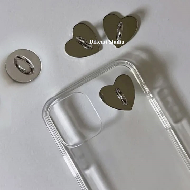 เกาหลี Y2K แนวโน้มโทรศัพท์มือถือตกแต่งรูปหัวใจตะขอแหวนจี้ DIY อุปกรณ์ฮาร์ดแวร์ Traceless ฐานกาวด้านหลัง