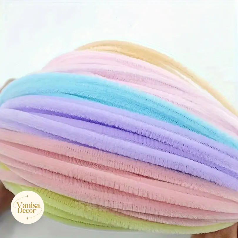 (บรรจุ100เส้น) สินค้าพร้อมส่ง ลวดกำมะหยี่ DIY มัดแยกสี สร้างสรรค์งานประดิษฐ์ต่างๆ สำหรับงานฝีมือ สีสันสดใส สินค้าขายดี