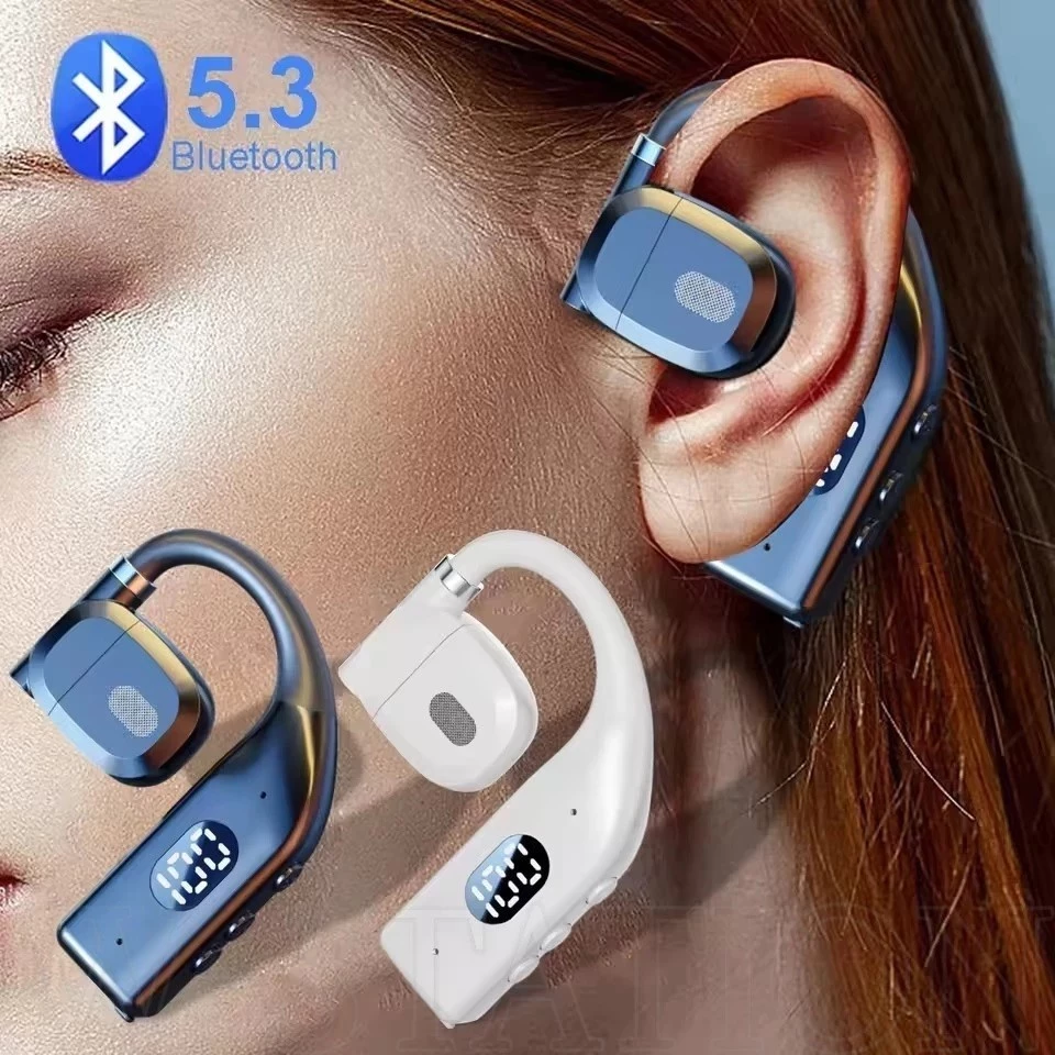 หูฟังไร้สายเดี่ยว Air Conduction หูฟัง HiFi Ear-Hook เพลงกีฬาเสียงรบกวน Cancel ชุดหูฟังสําหรับสมาร์ทโฟนทุกรุ่น