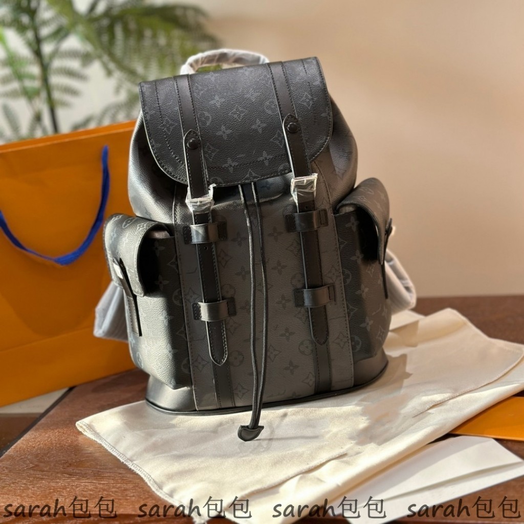 Christopher Travel Old Flower Canvas Backpack Handbag School Mens Bag