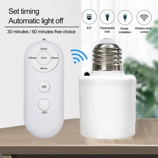 สวิตช์จับเวลาอัจฉริยะรีโมทคอนโทรลไร้สายที่ใส่หลอดไฟ E27 ถึง E27,AC220V สวิตช์หลายแสงเหมาะสำหรับบ้าน สวิตช์จับเวลา