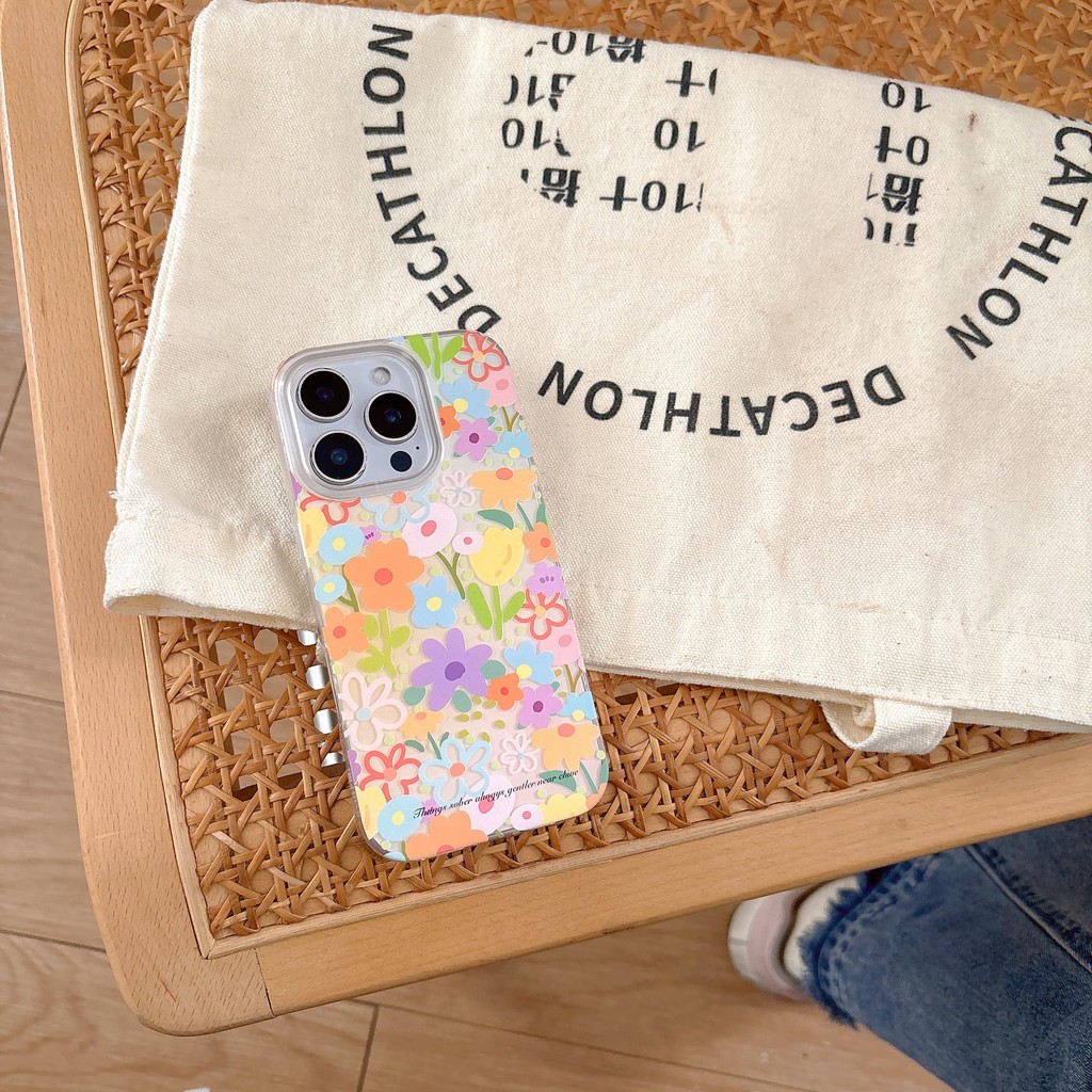 ดอกไม้ที่มีสีสันเคสโทรศัพท์Drop-ResistantสําหรับiPhone 16 Promax 15 Promax 11 12 13 Mini 14plus 11 Promax XS XR XS Max 78 7plus 6SP 6S