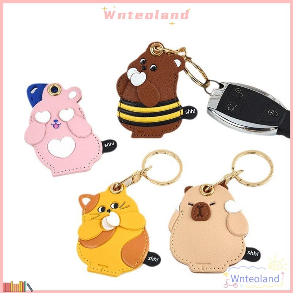 WNTEOLAND พวงกุญแจ, ปลอกการ์ดการเข้าถึงหนังน่ารัก, จี้สัตว์เล็กที่สร้างสรรค์จี้ห้อยกระเป๋าที่ทนทาน
