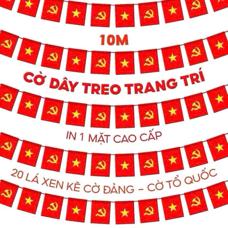 เชือกเชือกแขวน VIETNAM FLAG NATIONAL FLAG PARTY FLAG RED FLAG สีเหลืองดาวแขวน TET / FESTIVALATION 10