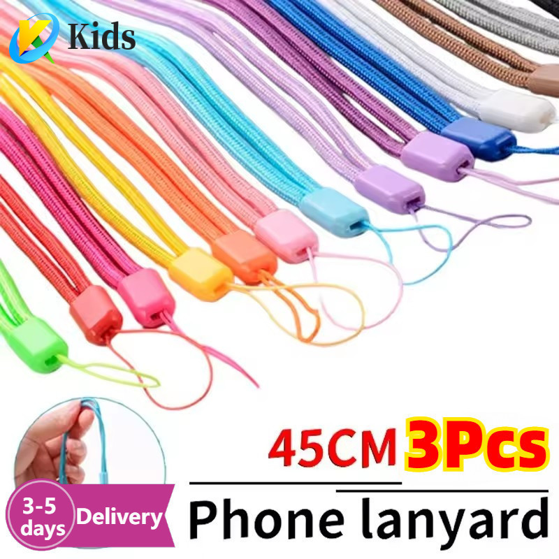 [SGB] 1/3 ชิ้นคอ/ข้อมือสวมใส่เชือกเส้นเล็กสําหรับการทํางานและการเดินทาง | สายไนลอน 45 ซม. พร้อมคลิป 