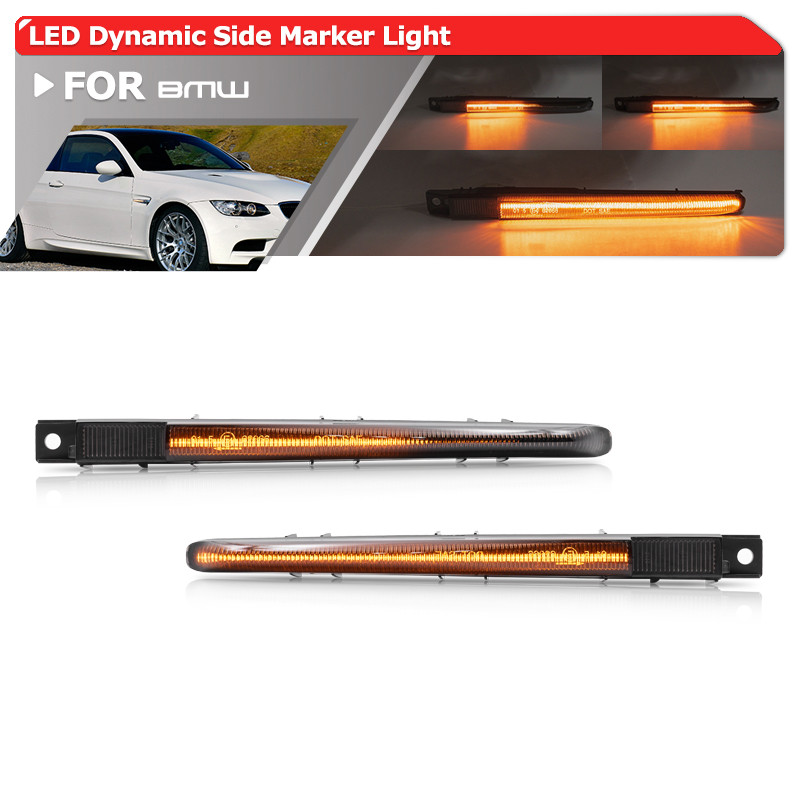 รมควัน Led Side Marker Blinkers แบบไดนามิกไหลไฟเลี้ยวสําหรับ BMW 3Series E90 E92 E93 M3 63137838539 63137838540 51138046447