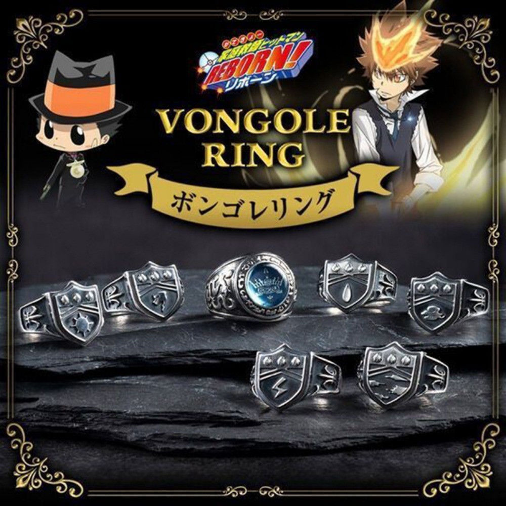 อะนิเมะ HITMAN REBORN! Vongola Famiglia Pengo คอลัมน์แหวนคอสเพลย์แหวน Unisex ปรับ Retro Gothic เครื่องประดับอุปกรณ์เสริม