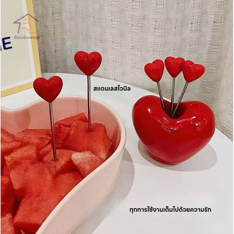 ชุดส้อมผลไม้น่ารัก ส้อมจิ้มผลไม้ เค้ก ขนมหวาน สเตนเลส ในครัวเรือน ส้อมขนาดเล็กคุณภาพสูง