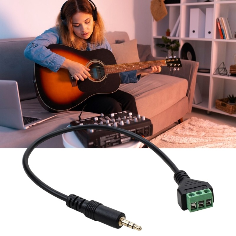 WU 3 5mm Balanced Male Plugs to 3 Pin AV Terminals Adapters Cable 30cm