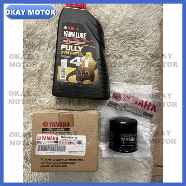HLY YAMALUBE 4T FULLY SYNTHETIC 10W40 กรองน้ํามัน R25 YAMAHA 4T น้ํามัน MINYAK HITAM MT09 MT07 R1 XJ