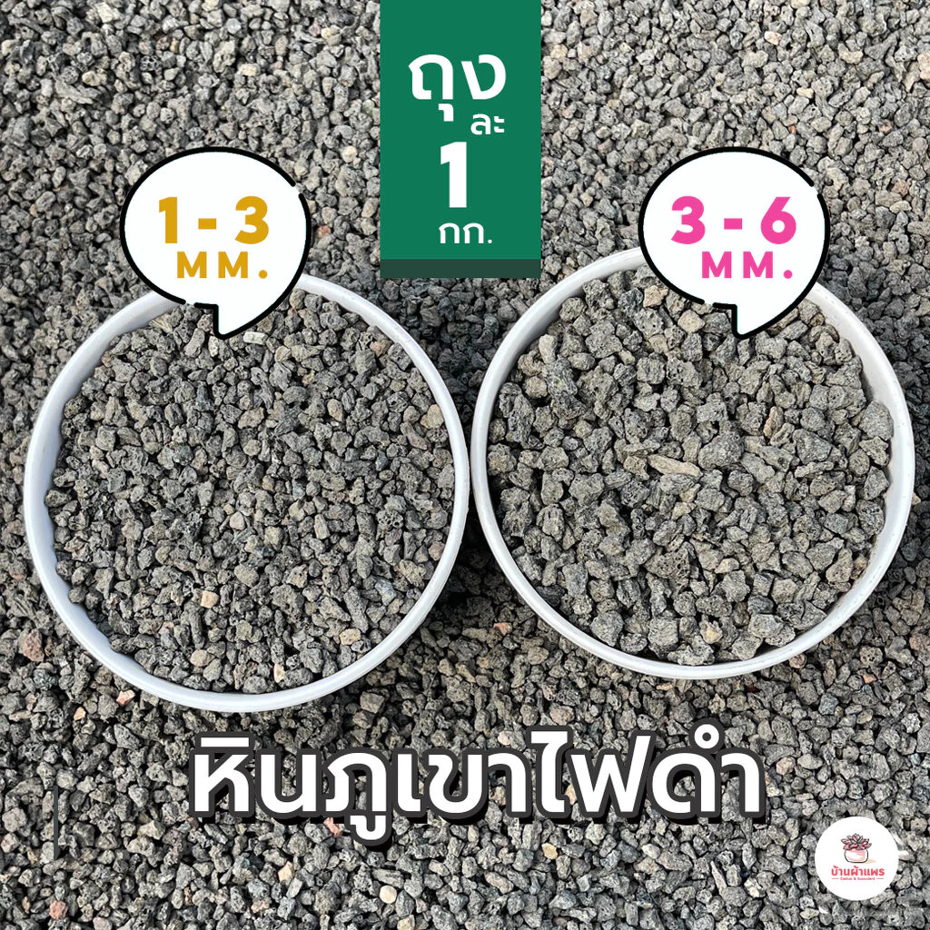 [ 1 กก. ] หินภูเขาไฟดำ หินโรยหน้า ส่วนผสมดินปลูกแคคตัส&ไม้อวบน้ำ