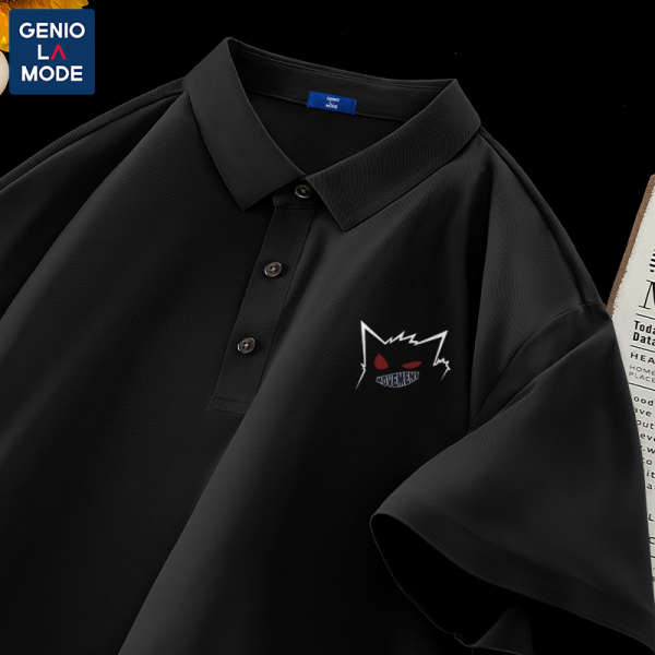 รูปแบบแฟชั่น เสื้อยืดคอกลม Genio Lamode เสื้อโปโลแบรนด์แฟชั่นเสื้อยืดแขนสั้นผู้ชายผ้าไอซ์ซิลซ์แห้งเร็วสำหรับฤดูร้อน