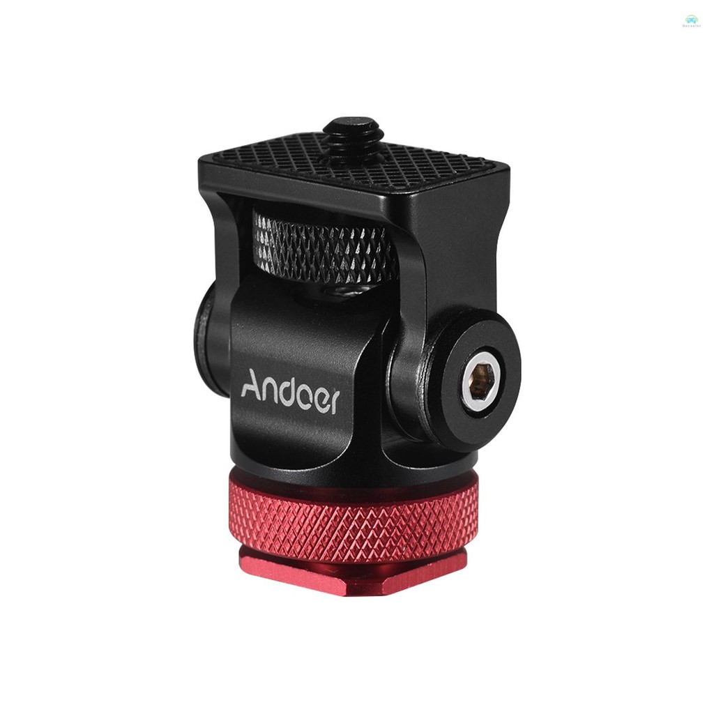 Yb2 หัวบอล อันดอร์ 180° Rotary Mini Ball Head Ballhead Hot Flash Shoe Mount Adapter สกรู 1/4 นิ้วพร้อมประแจสําหรับกล้อง DSLR ไมโครโฟน LED Video