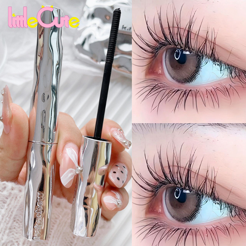 มาสคาร่าหลอดเหล็กสีเงิน - กันน้ําติดทนนาน - 3D Silk Fiber Lash Mascara - Liquid Mascara Non Smudging - เครื่องสําอางต่อขนตา - มาสคาร่าดัดผมหนาสีดําธรรมชาติ