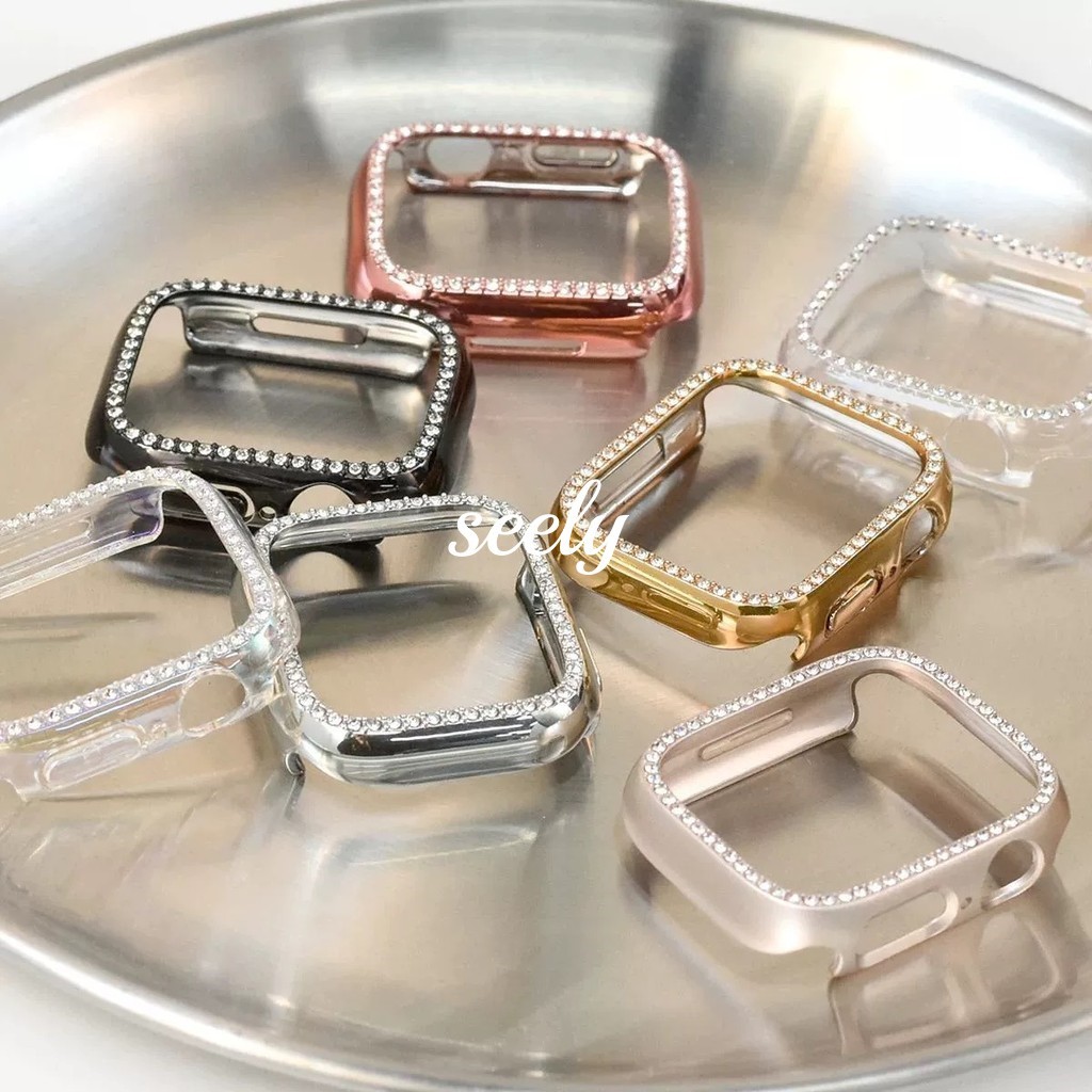 เพชรฝังกรณีนาฬิกาสําหรับ แอปเปิล ดู ฝาครอบ ชุด 11 10 9 8 7 6 กับ 5 4 3 2 1 ขนาดสําหรับ แอปเปิล 46 มม.42 มม.38/40/41/42/44/45/49 มม.สร้อยข้อมือสมาร์ทอุปกรณ์เสริม