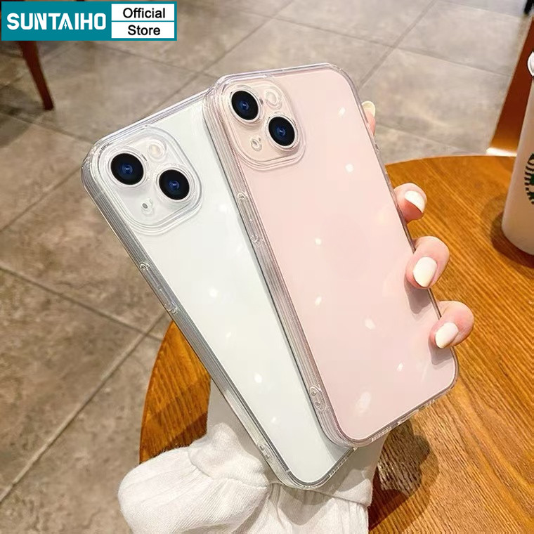 Suntaiho สีทึบโปร่งใส TPU นุ่มเคสโทรศัพท์สี่มุมกันกระแทกถุงลมนิรภัยกล้องสําหรับ Iphone 16 15 14 13 12 11 Pro Max IP 6 7 8 Plus X Xs XR Xs