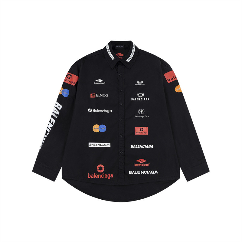 แฟชั่น 8A61GA ผู้ชายและผู้หญิงเสื้อแขนยาว Plus ขนาด Manyin รถแข่งความเรียบง่ายเสื้อลําลอง