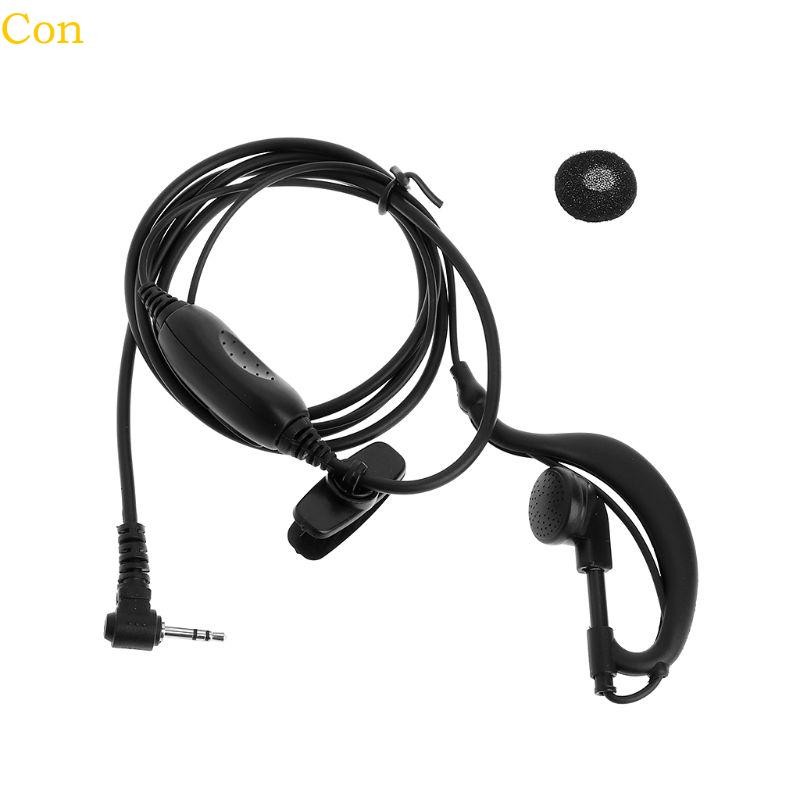 Con ชุดหูฟังแบบหนีบหู 1 ขา 2 5 มม. แม่เหล็ก G รูปร่างหูฟังไมค์สองทางวิทยุ Walkie
