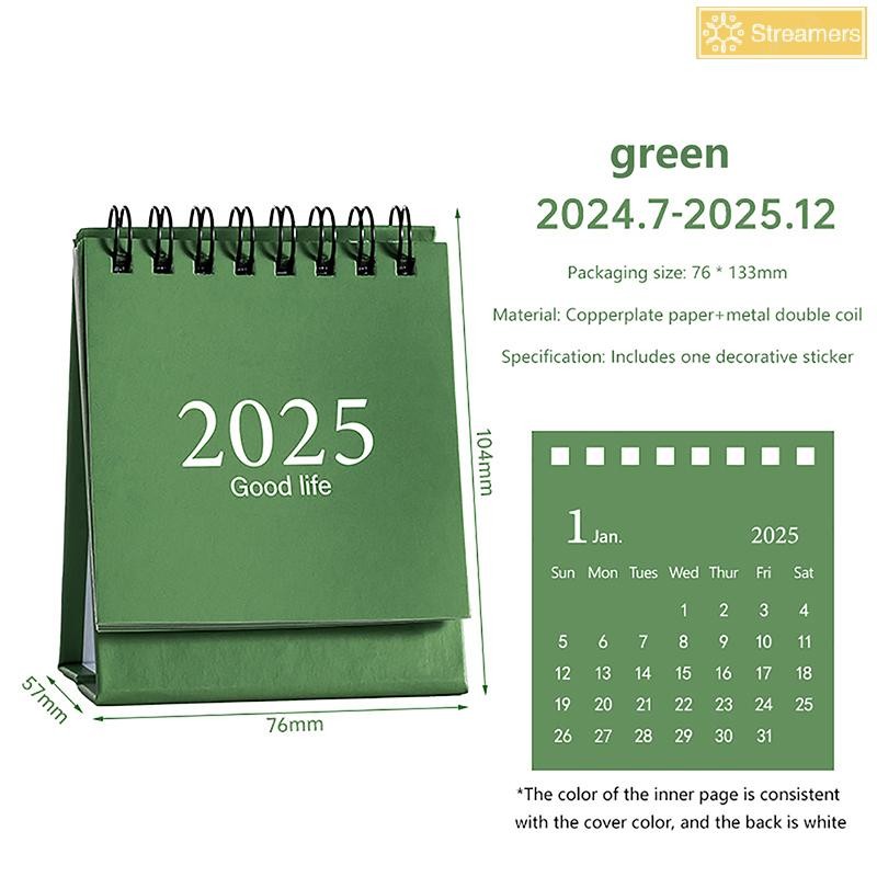 {Streamers} 2025 Student Desktop Decoration Morandi Color Mini Calendar Simple Plan Small Table Cale