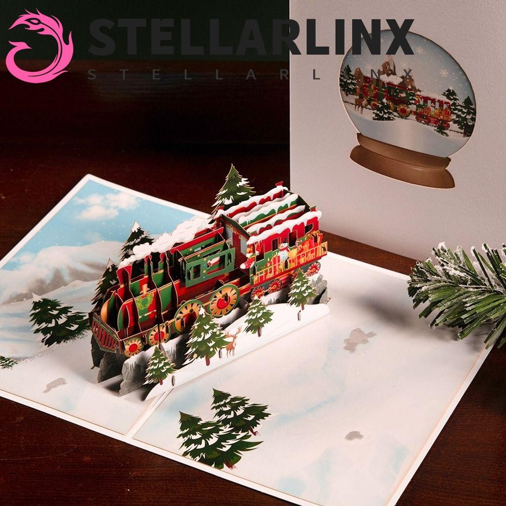 Stellarlinx การ์ดอวยพร Santa ของขวัญวันเกิดสําหรับการ์ดอวยพรต้นคริสต์มาสปีใหม่ตกแต่งเทศกาลคริสต์มาส
