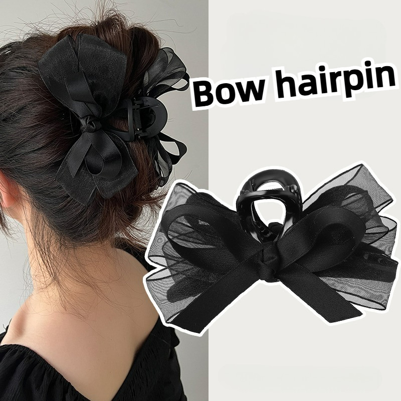 Bowknot Mesh Hairpin แฟชั่นเกาหลี Elegant กิ๊บติดผมเครื่องประดับผมสําหรับผู้หญิงs