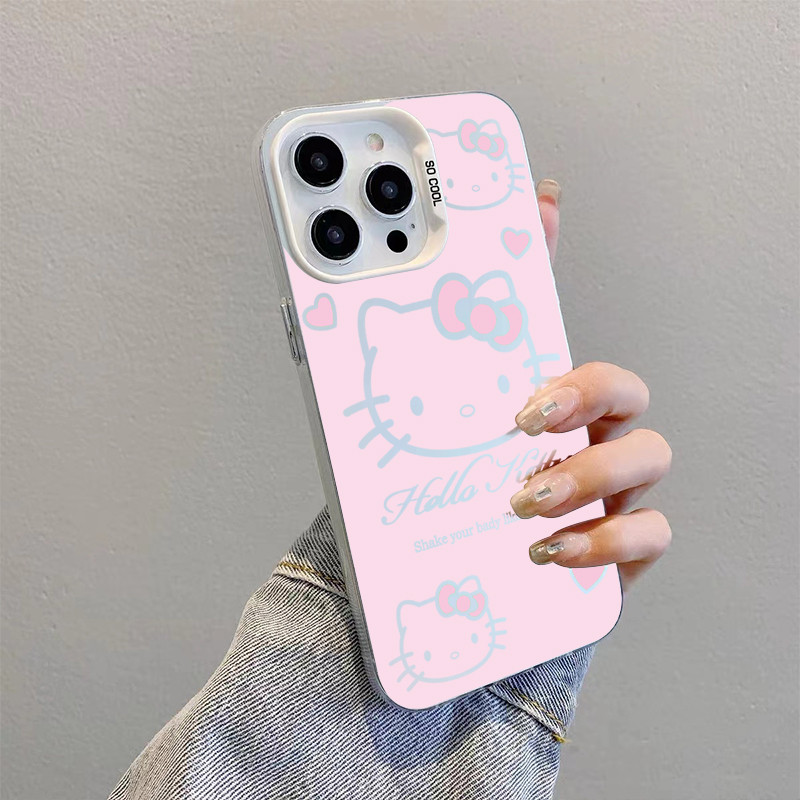 กรณีโทรศัพท์มือถือกันฝุ่น for iPhone 11 7 8 plus XS 7 XR 13 Pro 12 14 PLUS 16 15 PRO MAX Drop Resistanceแมวสีชมพู